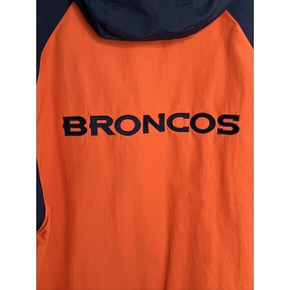 Denver Broncos Official NFL Reversible Hooded Field Jacket Mens Large Reebok - Picture 9 of 13